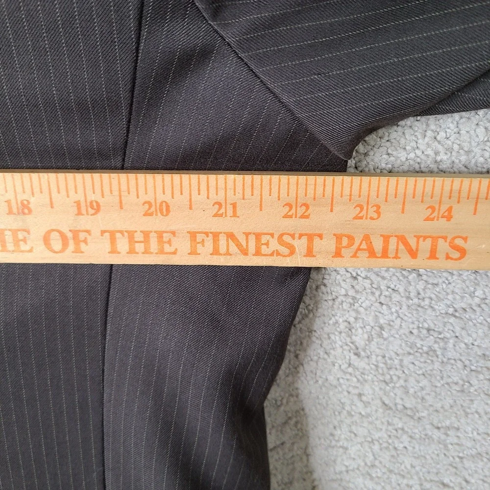 Evan Picone Jacket‎ Mens 42L Brown Striped Blazer Poly Blend 2 Button Suit Coat